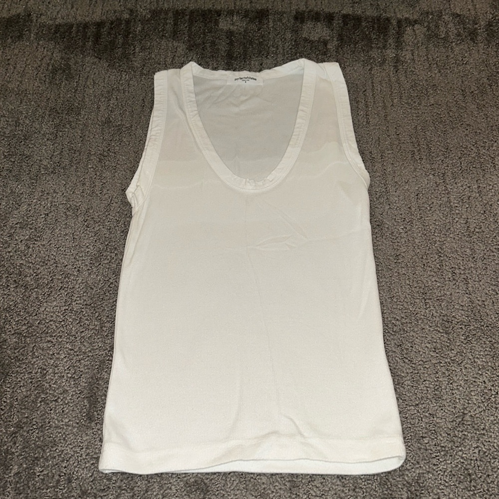 perfectwhitetee White Ribbed Tank